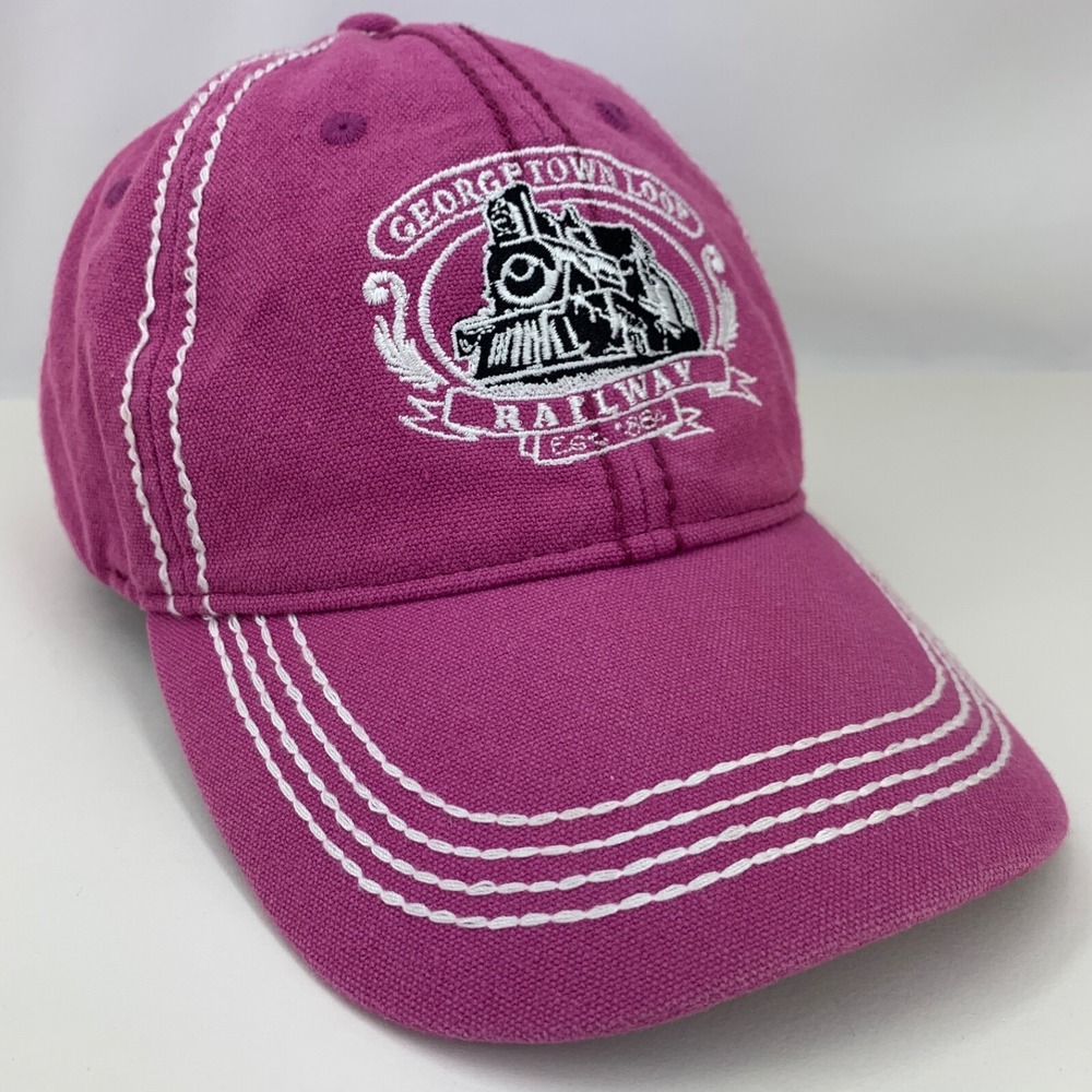 Georgetown Loop Railway Hat Women's Pink Embroidered Adjustable Baseball Cap